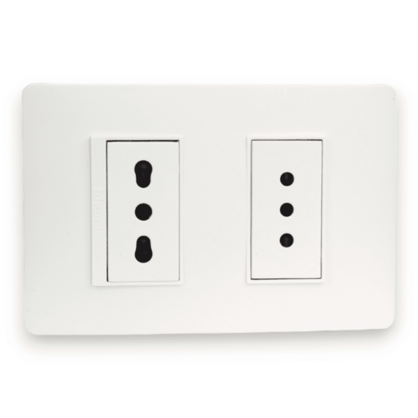 Placa enchufe  10a + 10/16a Luzica/Bticino/Pu1293